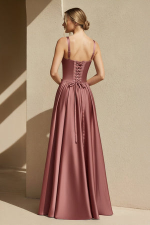 Sweetheart Corset A - Line Gown in Mulberry - SHE IS ME