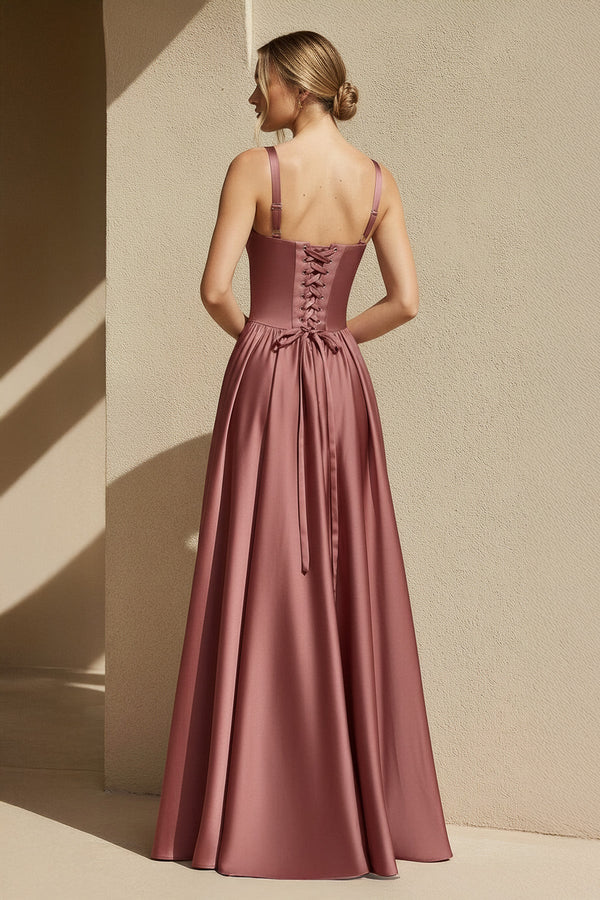 Sweetheart Corset A - Line Gown in Mulberry - SHE IS ME