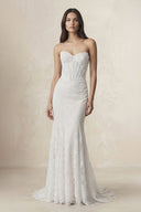 Sweetheart Mermaid Lace Corset Wedding Dress in White - SHE IS ME Wedding Dresses