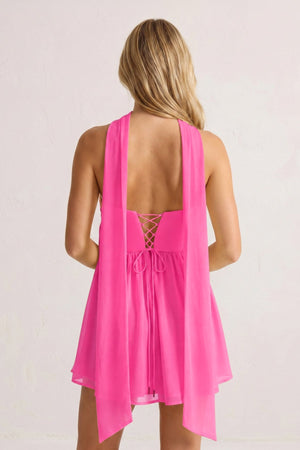 Hot Pink Sweetheart Ruched A-Line Chiffon Homecoming Dress | SHEISME