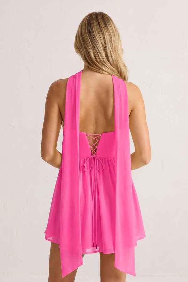 Hot Pink Sweetheart Ruched A-Line Chiffon Homecoming Dress | SHEISME