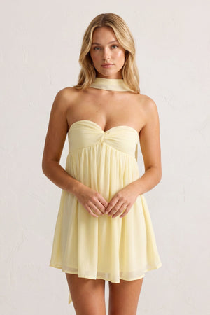 Yellow Sweetheart Ruched A-Line Chiffon Homecoming Dress - SHEISME