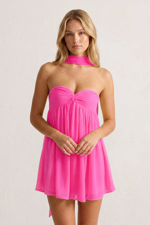 Hot Pink Sweetheart Ruched A-Line Chiffon Homecoming Dress | SHEISME