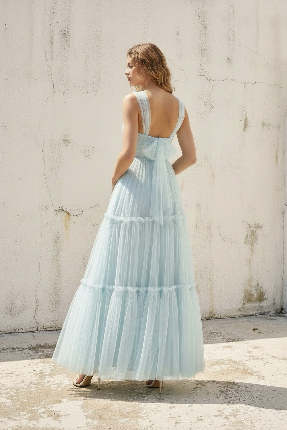 Sheisme - Sky Blue Sweetheart Tulle A-Line Maxi Prom Dress