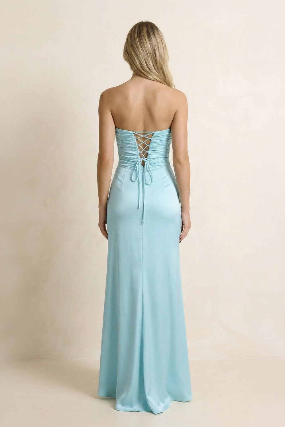 Sweetheart Sheath Maxi Dress With Cutout in Aqua - SHE IS ME PROM DRESSES