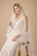 Two - Layers Tulle Knee Length Wedding Veils in Ivory - SHE IS ME Wedding Veils
