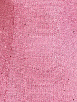 Pink Spaghetti Straps Beaded Sheath Homecoming Dress With Bows - SHEISME