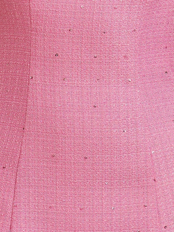 Pink Spaghetti Straps Beaded Sheath Homecoming Dress With Bows - SHEISME