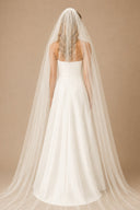 Vintage Long Chapel Veils Two - tayer Wedding Veils in Ivory - SHE IS ME Wedding Veils