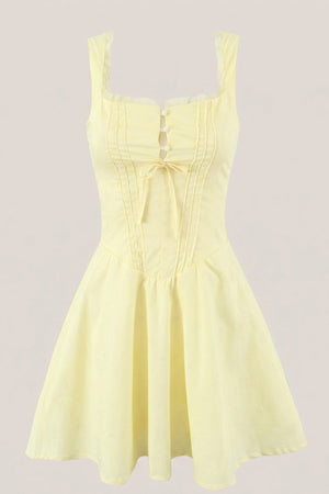 White Cotton Ruffled A - Line Mini Dress - SHE IS ME Dresses
