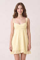 Yellow Sweetheart Chiffon Ruffled A-Line Cut-Out Homecoming Dress | SHEISME