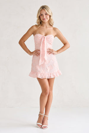 Pink Sweetheart Embroidered Tulle Ruffled A-Line Homecoming Dress (3) | SHEISME