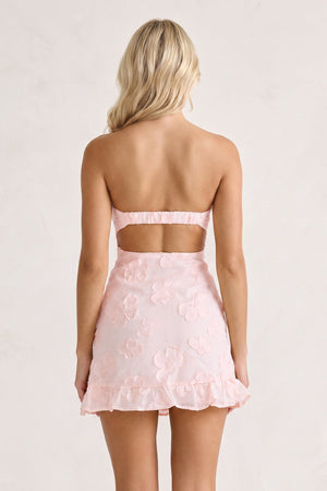 Pink Sweetheart Embroidered Tulle Ruffled A-Line Homecoming Dress (2) | SHEISME