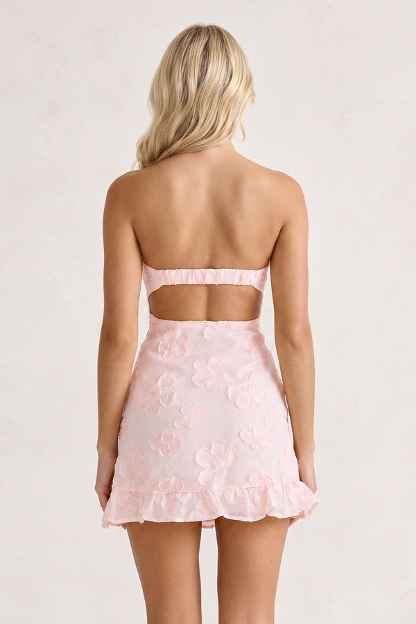 Pink Sweetheart Embroidered Tulle Ruffled A-Line Homecoming Dress (2) | SHEISME