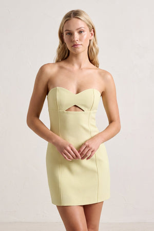 Yellow Sweetheart Keyhole Sheath Satin Homecoming Dress | SHEISME