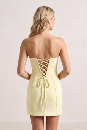 Yellow Sweetheart Keyhole Sheath Satin Homecoming Dress | SHEISME